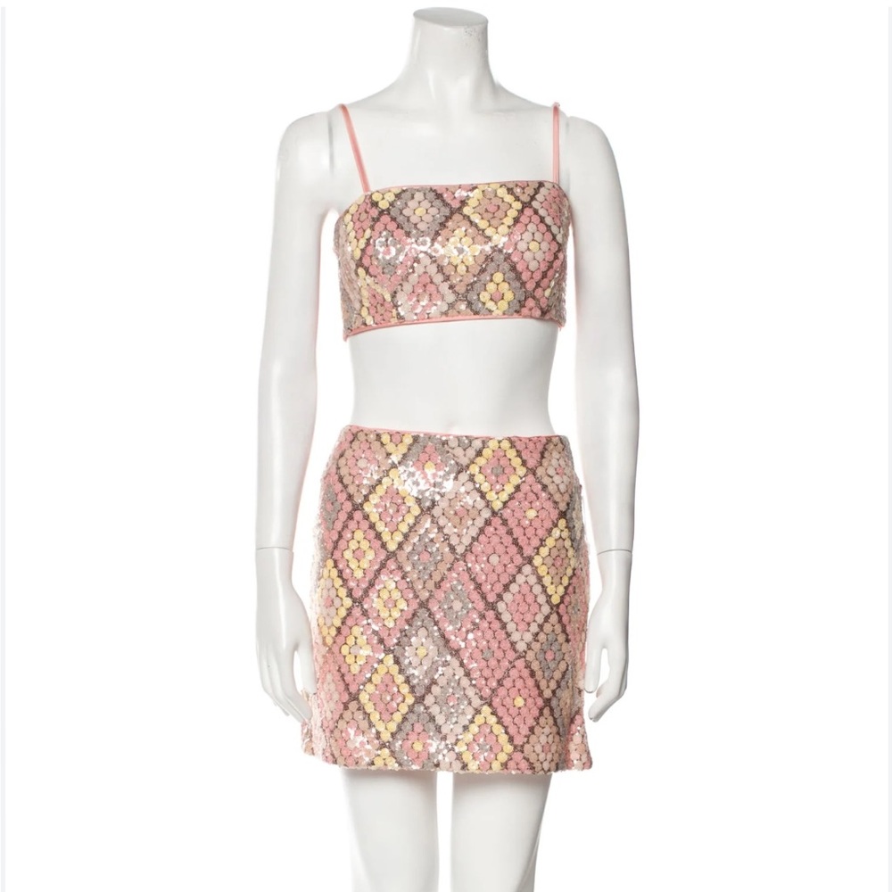 Caroline Constas 2 piece set- Pink and Orange/Yellow